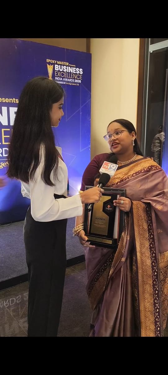 Award presentation at a business excellence event